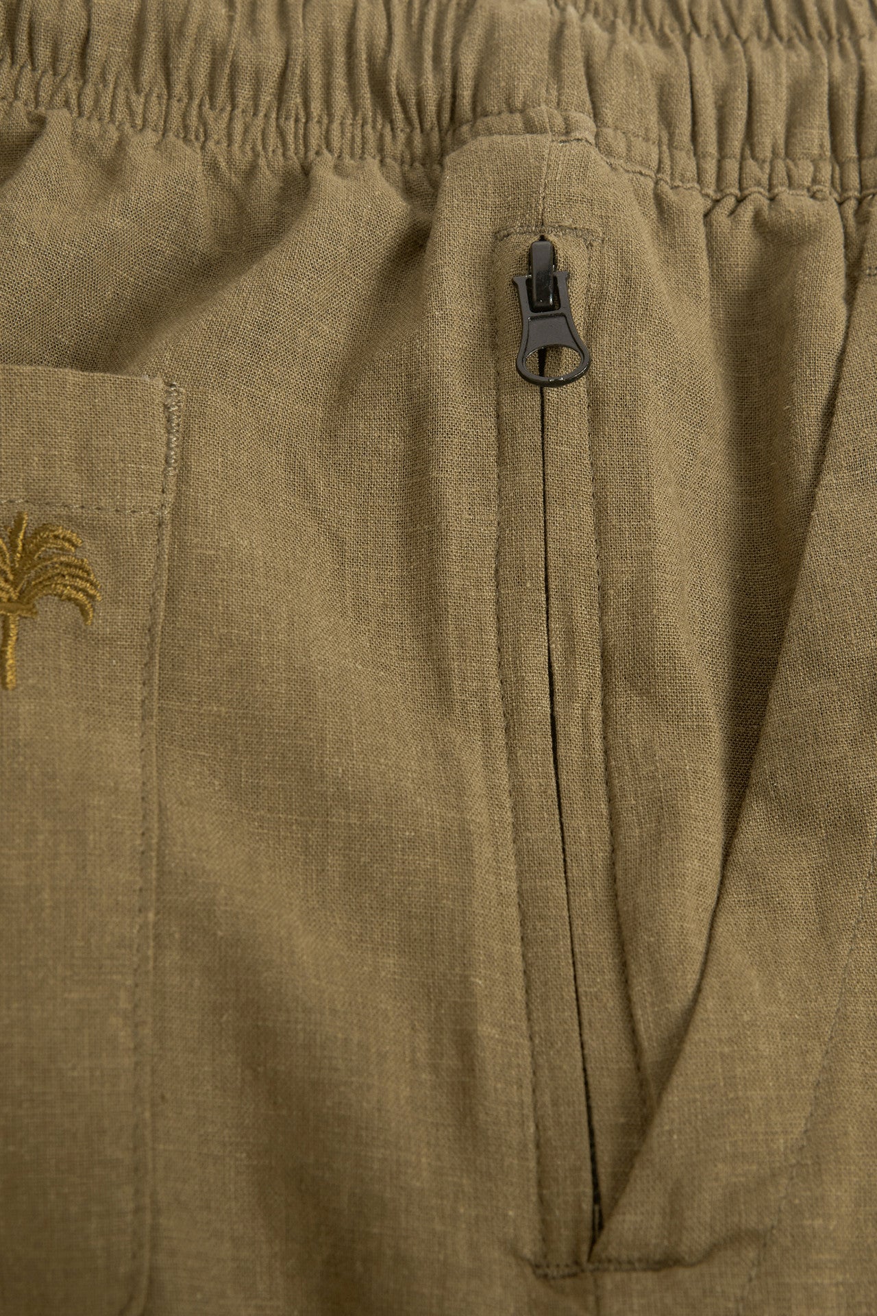 Army Cargo Linen Shorts  - Green - Image 6