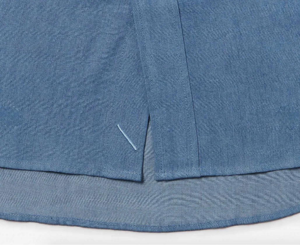 Luis Chambray Long Sleeve Shirt - Blue - Image 5