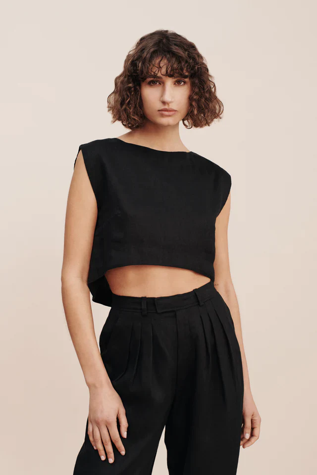 Martina Crop Top - Black - Image 3