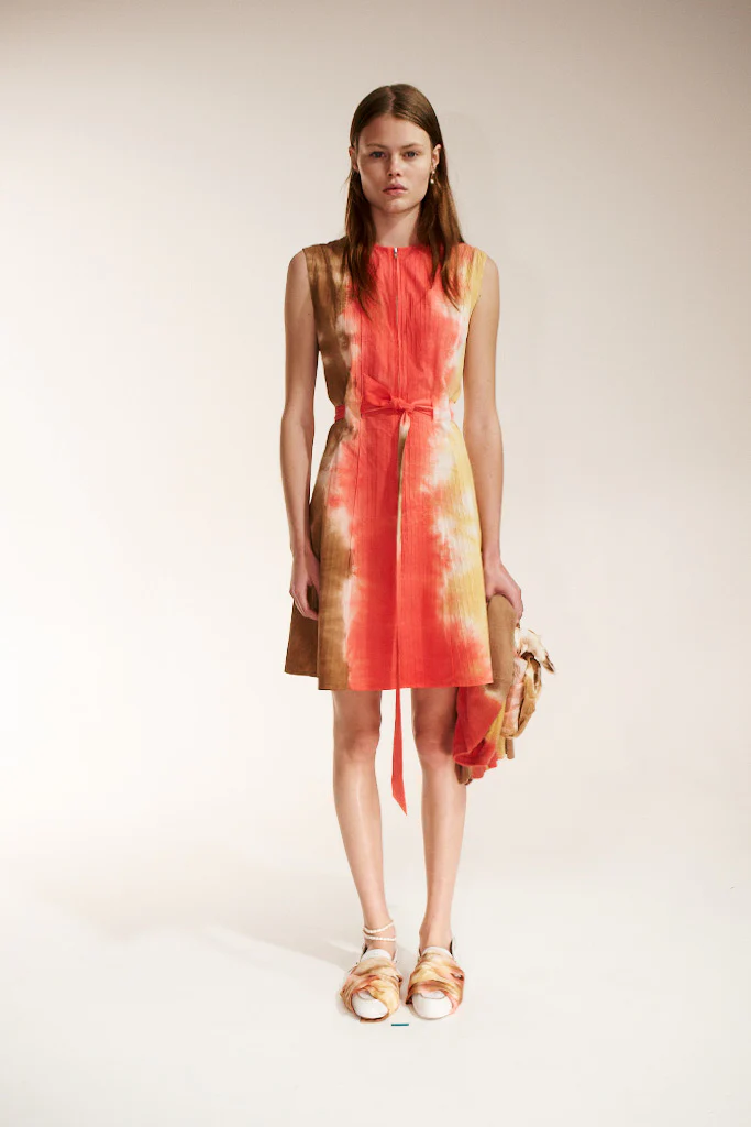 Mini Sleeveless Zipper Dress - Citrine Stripe - Image 5