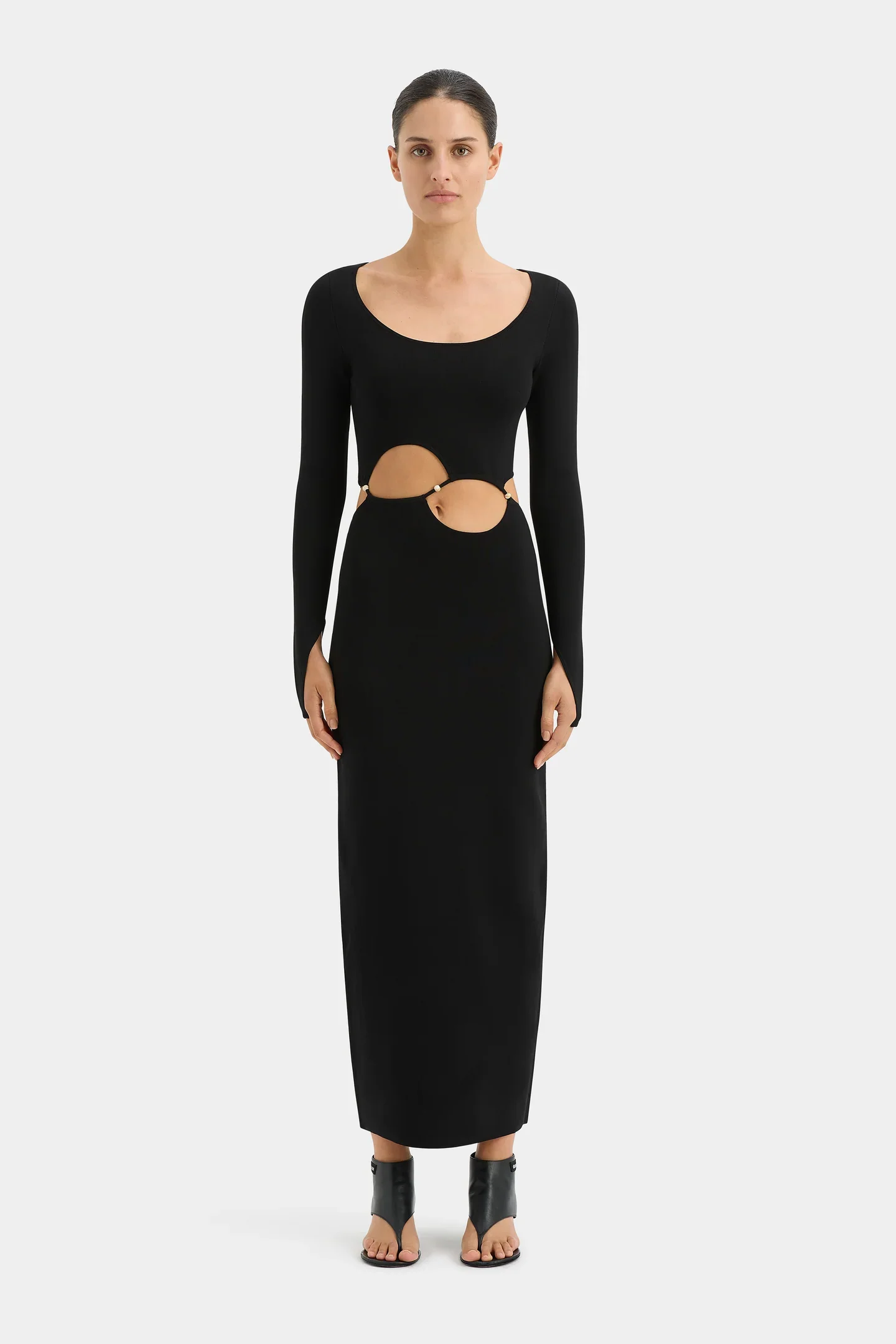 Salvador Beaded Long Sleeve Dress - Black - Image 6